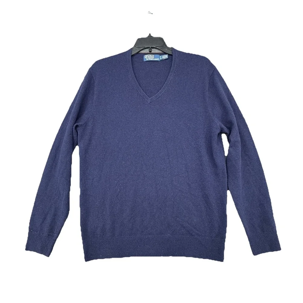 Vintage Polo‎ Ralph Lauren Sweater Mens Small Gray V Neck